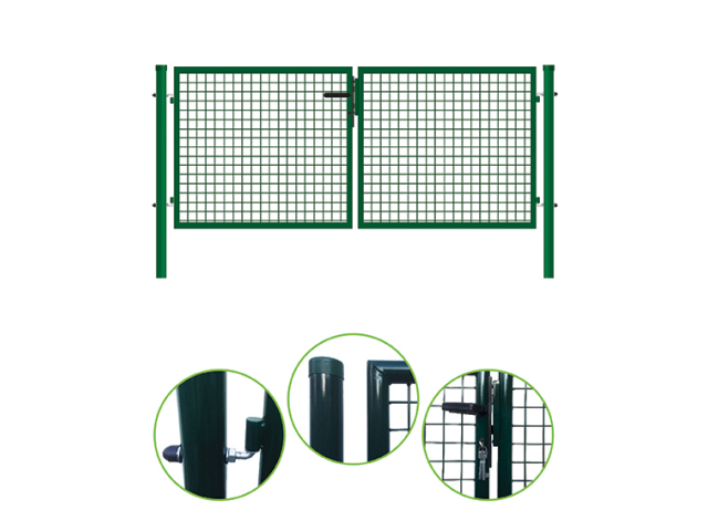 Brána 2kr. ROUND ZnPVC 4000x1800mm, zelená